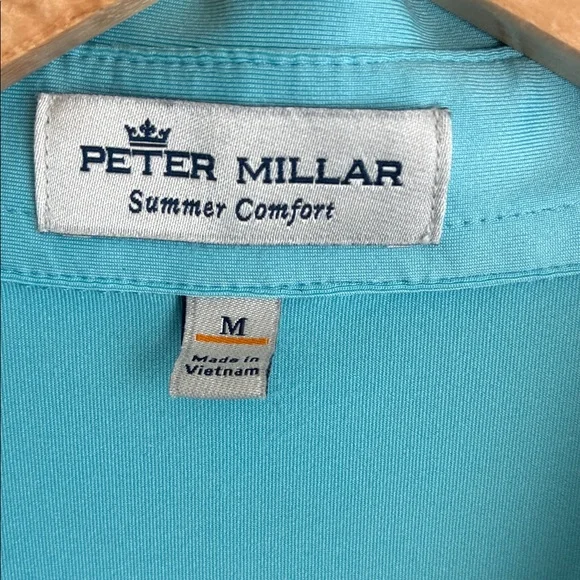 Peter Millar Men’s Aqua Polo Summer Comfort Shirt (M) - Picture 3 of 6
